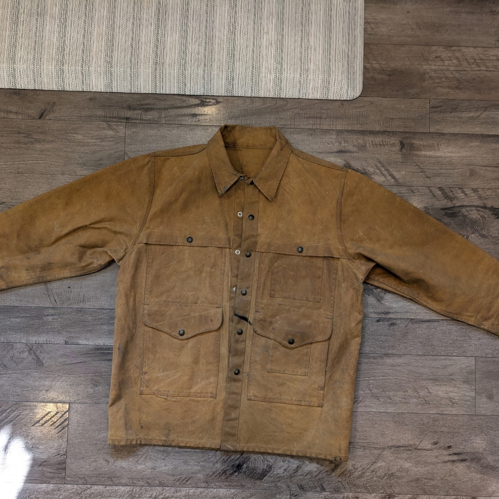 Filson Unlined Tin Cloth Cruiser Jacket Large Long - Picture 4 of 4